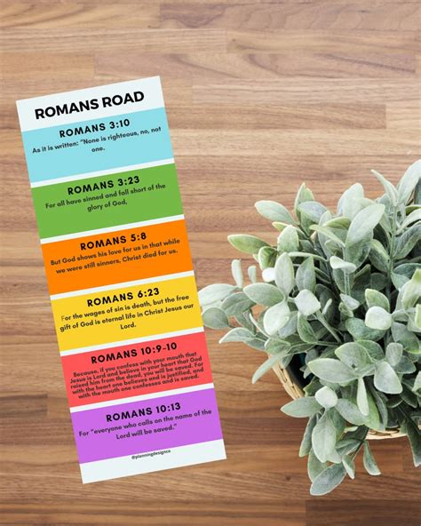 Romans Road Printable Bookmark Bright Esv Etsy