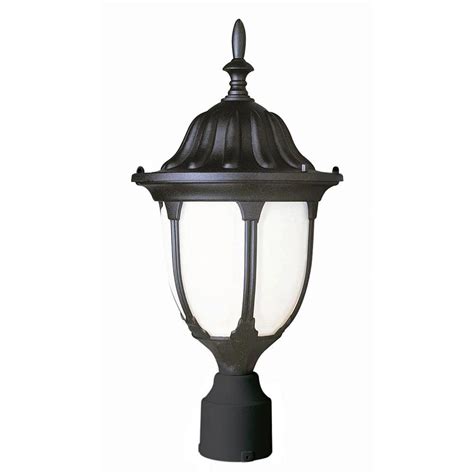 Bel Air Lighting Hamilton 1 Light Black Outdoor Lamp Post Light Fixture With Opal Glass 4042 Bk