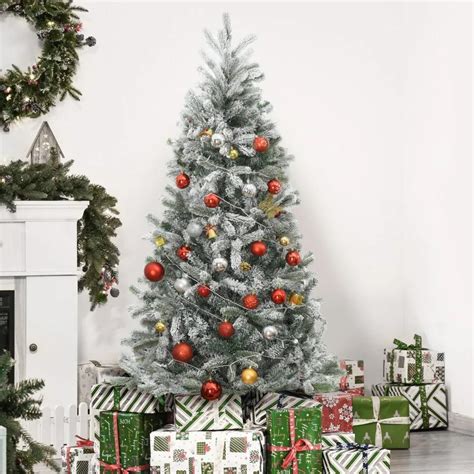 HOMCOM Árvore de Natal Nevada Artificial 150cm 521 Ramos PVC e PE