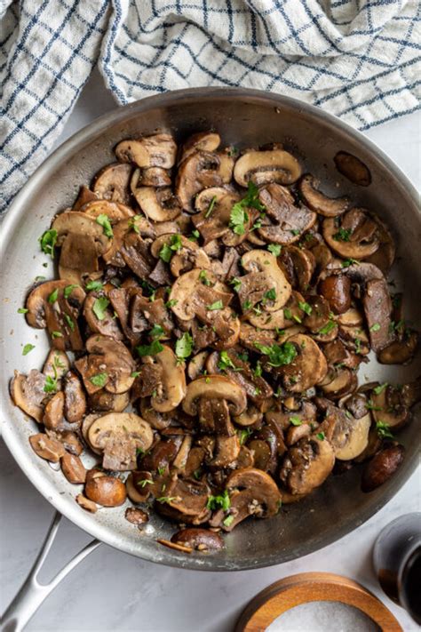 Sautéed Baby Bella Mushrooms - Food with Feeling