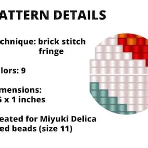 Sun Mountains Landscape Brick Stitch Fringe Earring Pattern Seed Bead