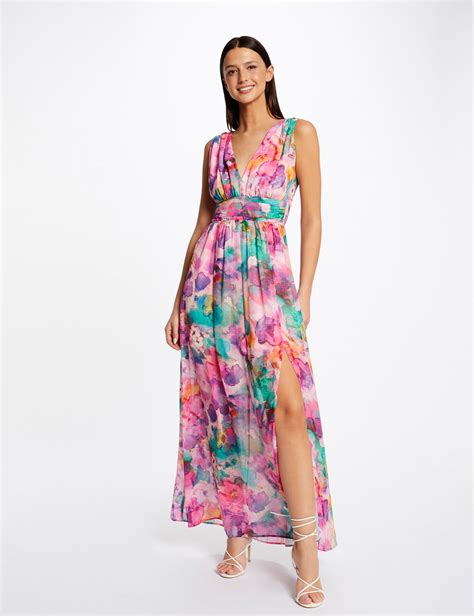 Robe Longue Cintr E Imprim Floral Multico Femme Morgan