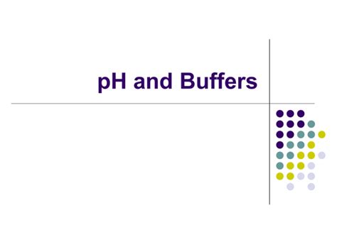 pH and Buffers