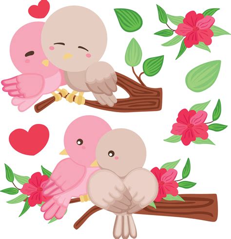 Love Birds Clip Art Pink