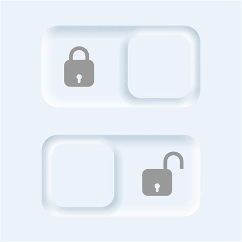 Premium Vector | Vector neumorphic style Lock and Unlock toggle button set for UI design