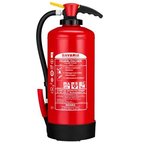 BAVARIA 9kg Auflade Pulverlöscher 15LE Bavaria Feuerlöschershop