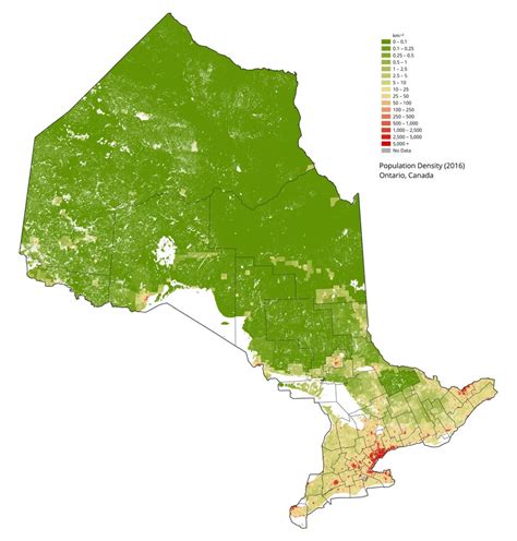 Ontario population density (2016) : ontario