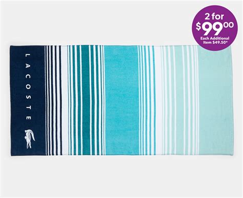 Lacoste Horizon Beach Towel Teal Au