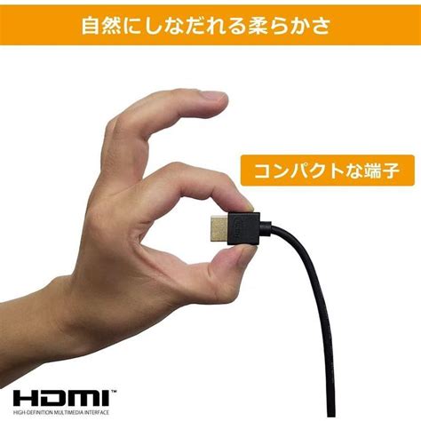 Hanwha Hdmiケーブル 1m 細線 42mm Ver20b スーパースリム ハイスピード 8k 4k 2k対応 Uma Hdmi