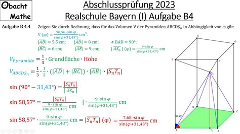 Abschlusspr Fung Mathe Realschule Bayern Gruppe Aufgabe B