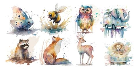 Premium Vector | Watercolor Wildlife and Nature Collection A Vibrant ...