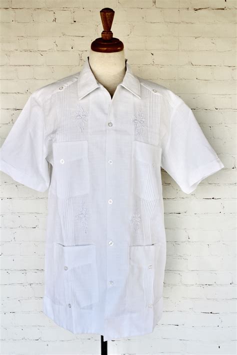 Yucateca White Guayabera Shirt Mexican Guayabera