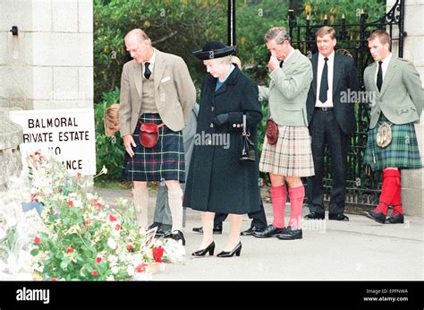 Royal Family, Balmoral Estate, Scotland, 5th September 1997. After attending a private service ...