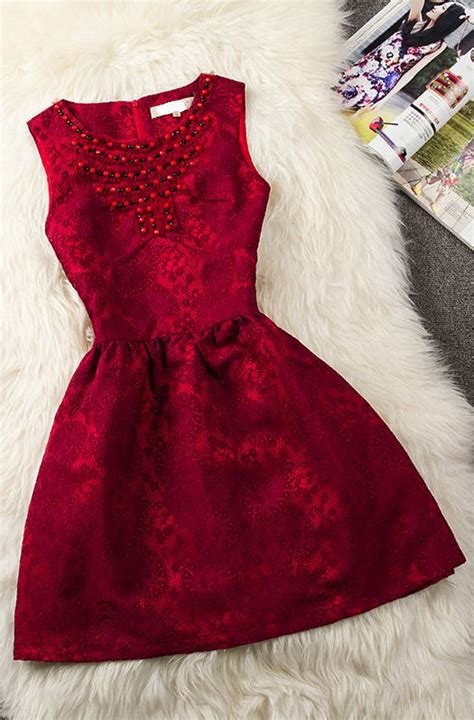 Jacquard Lace Beads Slim Dress Fashion Outfits Fashion Dresses