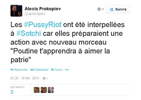 Laurent David Samama Pussy Riot Emprisonn Es Sotchi Revue De Tweets La R Gle Du Jeu