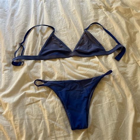 Cute Faded Blue Bikini Set Great Condition Just Depop