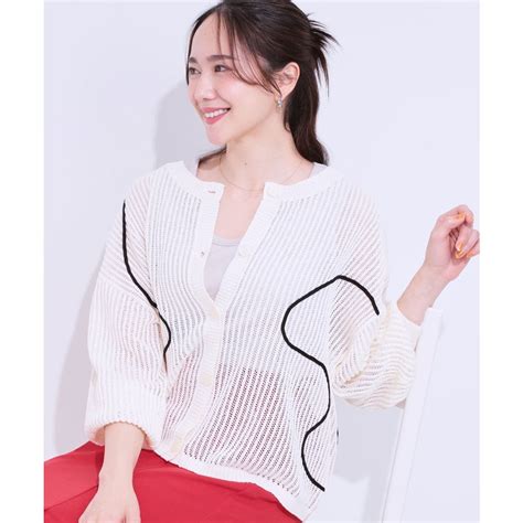 キューティーブロンド Cutie Blonde 柄コード刺繍アソート メッシュ2WAYカーデ ホワイト 101 ファッション通販 MAGASEEK マガシーク