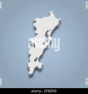 3d Isometric Map Of Santa Catarina Is A State Of Brazil With National