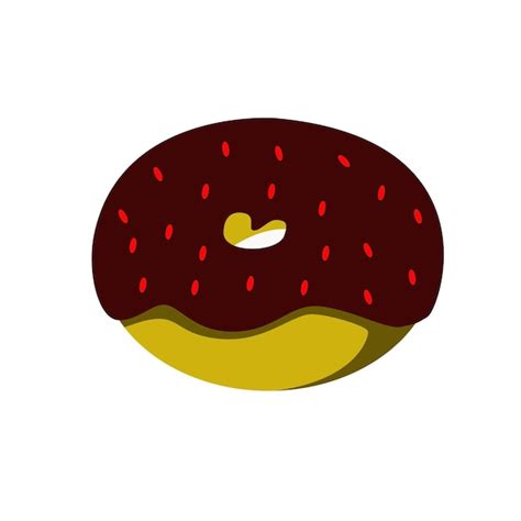 Ein Donut Schokoladen Geschmack Mit Rotem Topping Im Cartoon Stil