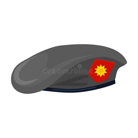 Military Beret Vector Iconcartoon Vector Icon Isolated On White