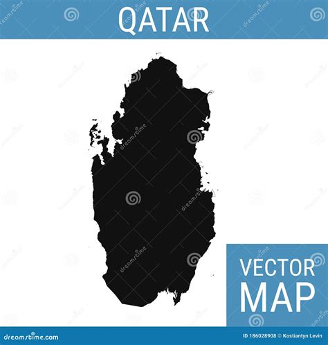 Qatar Vector Map With Title Stock Vector Illustration Of National