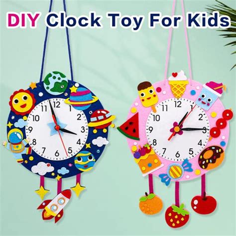 Детские часы ручной работы Игрушка DIY Изготовление нетканых мультяшных ...