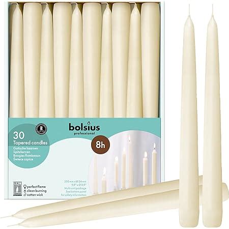 Bolsius Set Of 30 Ivory Tapered Candles 10 Inch Amazon Mx Hogar