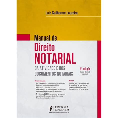 Manual De Direito Notarial De Atividade E Dos Documentos Notariais