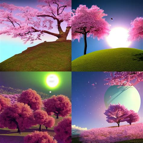 Aesthetic 3d Render Of A Cherry Blossom Tree At The Stable Diffusion