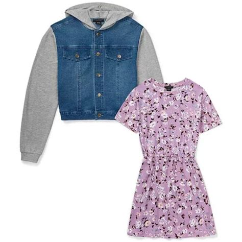 Social Standard By Sanctuary Girls Dress With Denim Jacket Size L 10 12