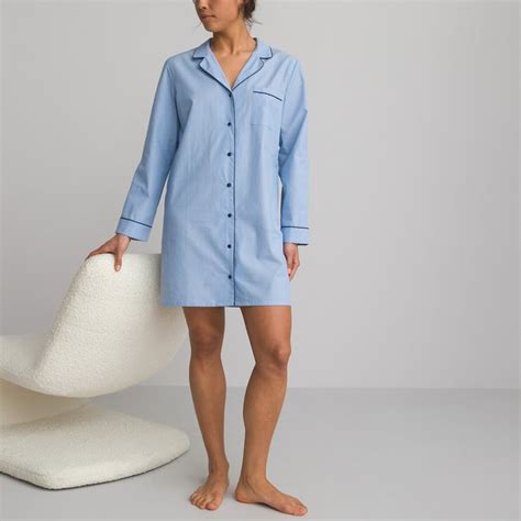 Camicia Da Notte In Chambray In Cotone Signature La Redoute