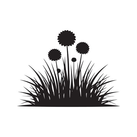 silhouette grass and flowers vector art illustration 42332688 Vector Art at Vecteezy