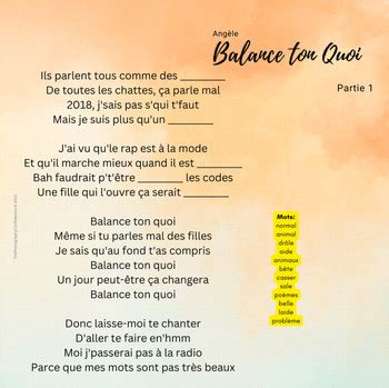 IB DP Français B Partage de la planète Chanson Activités Angèle