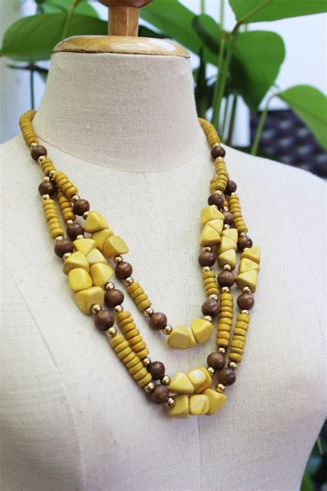 Coconut Shell Beads Necklace CL1409 05 Etsy