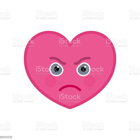 Frenzied Heart Shaped Funny Emoticon Icon Stock Illustration Download Image Now Anger