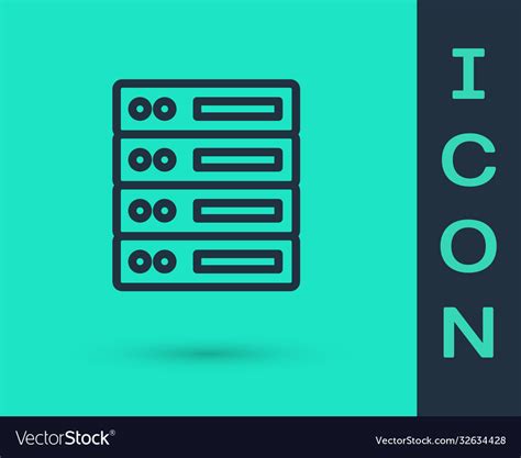 Black Line Server Data Web Hosting Icon Isolated Vector Image