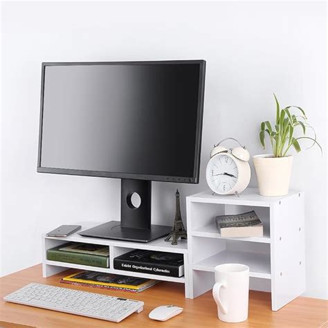 Buy Computer Monitor Stand Riser With Drawers Laptop TV Stand Desktop