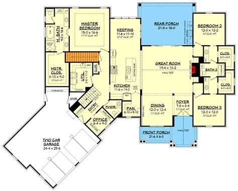 Contemporary Craftsman Plan With Bonus Room Over The Garage 51774HZ