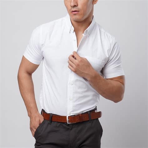 Jual Vengoz Kemeja Oxford Pria Lengan Pendek Premium Slim Fit Super