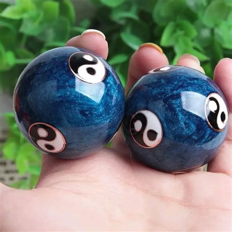 Музыкальные массажные шары Инь Янь 2 шт в шкатулке D 3,5см Синие №5-1 ...