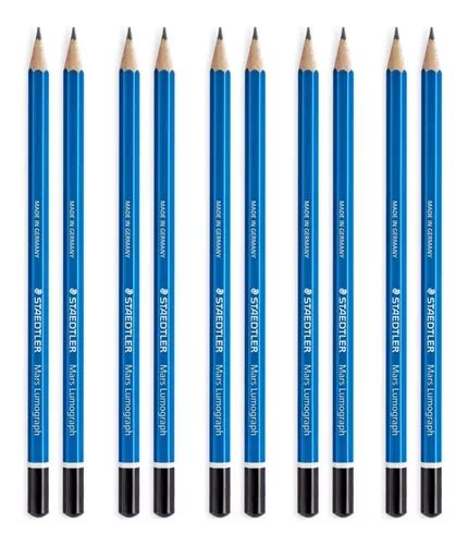 Lapiz Negro Staedtler Lumograph Mars Azul Grafito Dibujo