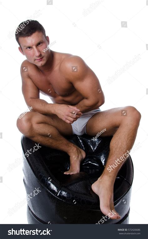 Naked Sexy Man Sitting On Chair Stock Photo 572426686 Shutterstock