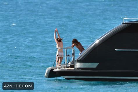 Lily Cole Toplesson A Yacht In St Barts Aznude