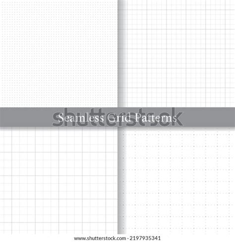 Set Seamless Grid Patterns Four Types Stock Vector Royalty Free