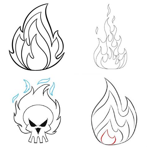 25 Easy Flames Drawing Ideas - How to Draw Flames