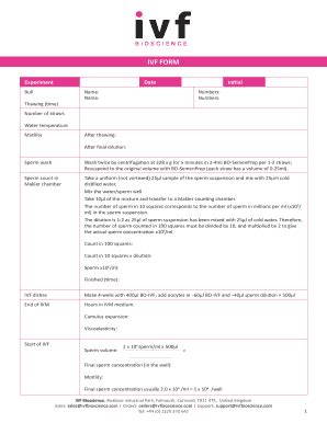 Ivf Form Fill Online Printable Fillable Blank Pdffiller