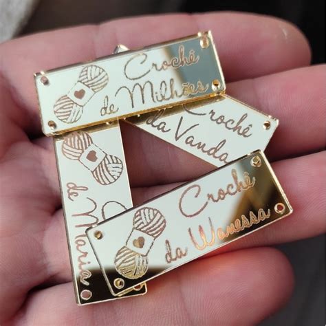 Etiquetas Personalizada Para Crochê - Etiquetas Personalizadas Tag Acrílico - Artesanato Papelaria Crochê ...