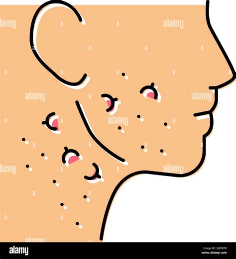 Face Neck Ingrown Hair Color Icon Vector Illustration Stock Vector