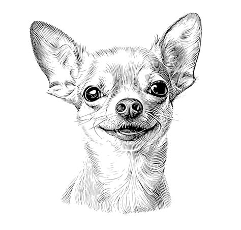 Een Tekening Van Een Hond Met Een Zwart Wit Gezicht Premium Vector