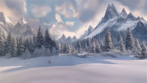 Winter Glade In The Forest Day Night Skybox Buy Royalty Free 3D